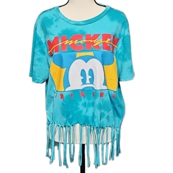 Disney Mickey Mouse Original Blue Tie dye T-shirt Classic Mickey Size Large - Picture 3 of 8